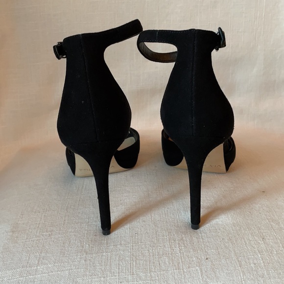 Via Spiga Black Suede Platform Cocktail Sandal size 6.5 - Picture 3 of 9